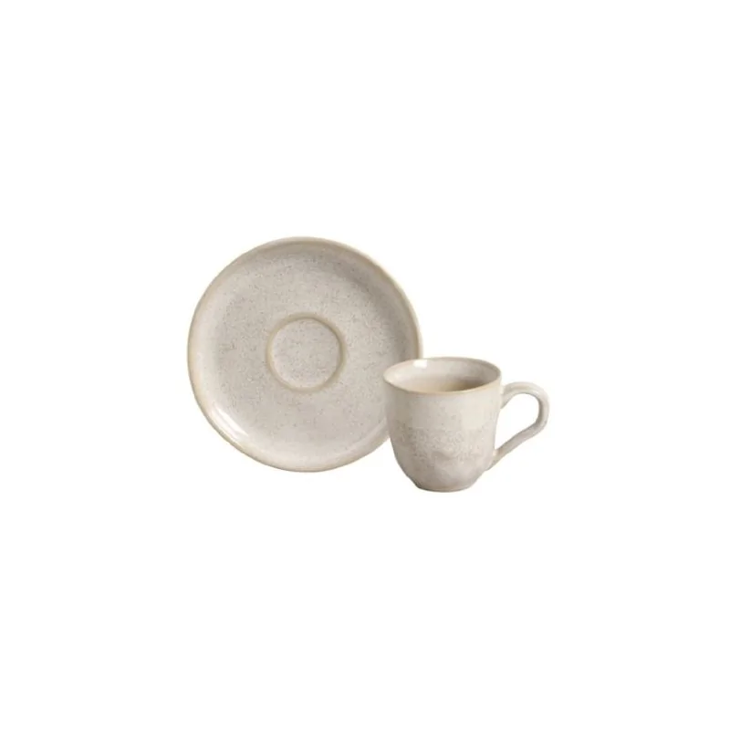 Stoneware Latte Organic Coffee Cup & Bio Saucer - Pack of 12