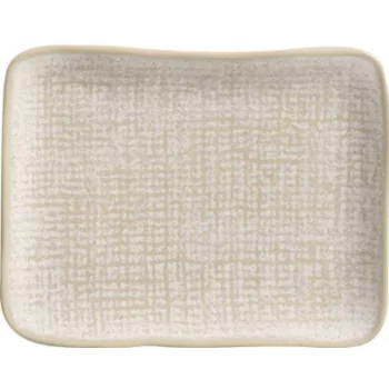 Stoneware Latte Rectangular Platter Juta - Diam. 7.08 x 5.51" - Pack of 12