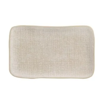 Stoneware Latte Rectangular Platter Medium Juta - Diam. 10.63 x 6.3" - Pack of 12