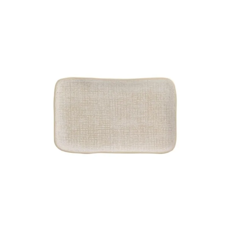 Stoneware Latte Rectangular Platter Medium Juta - Diam. 10.63 x 6.3" - Pack of 12