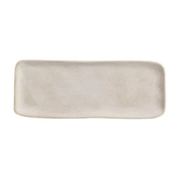 Stoneware Latte Organic Rectangular Platter Medium - Diam. 12.99 x 5.12" - Pack of 12