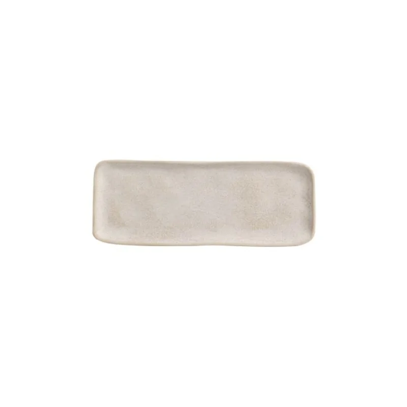 Stoneware Latte Organic Rectangular Platter Medium - Diam. 12.99 x 5.12" - Pack of 12