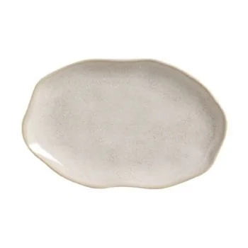 Stoneware Latte Shallow Oval Platter Medium Bio - Diam. 11.81 x 7.87" - Pack of 12