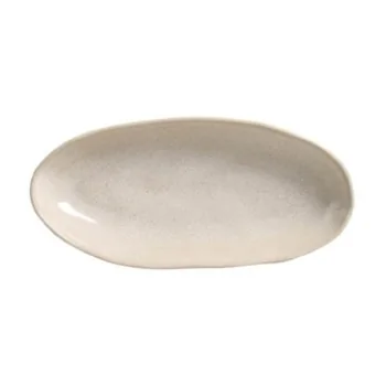 Stoneware Latte Organic Deep Oval Platter Large - Diam. 12.6 x 6.3" - Pack of 12