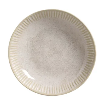 Stoneware Latte Linhas Soup Plate - Diam. 8.86" - Pack of 12