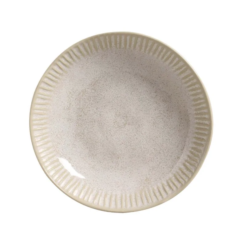 Stoneware Latte Linhas Soup Plate - Diam. 8.86" - Pack of 12