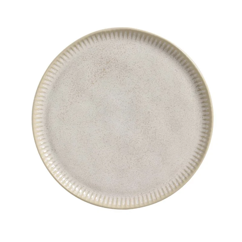 Stoneware Latte Linhas Dinner Plate - Diam. 10.83" - Pack of 12