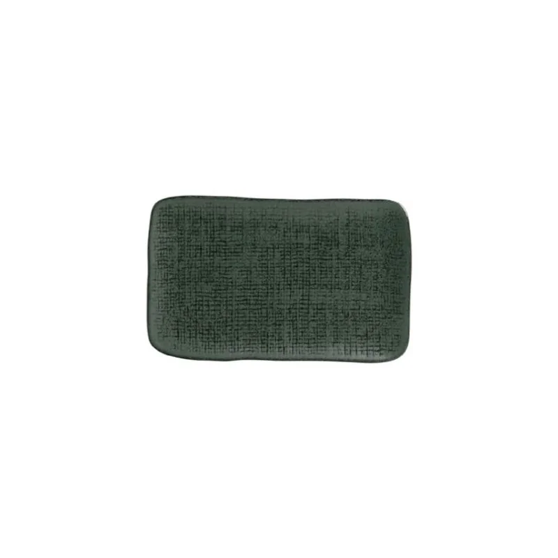 Stoneware Greenery Rectangular Platter Medium Juta - Diam. 10.63 x 6.3" - Pack of 12