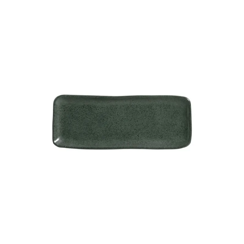Stoneware Greenery Organic Rectangular Platter Medium - Diam. 12.99 x 5.12" - Pack of 12