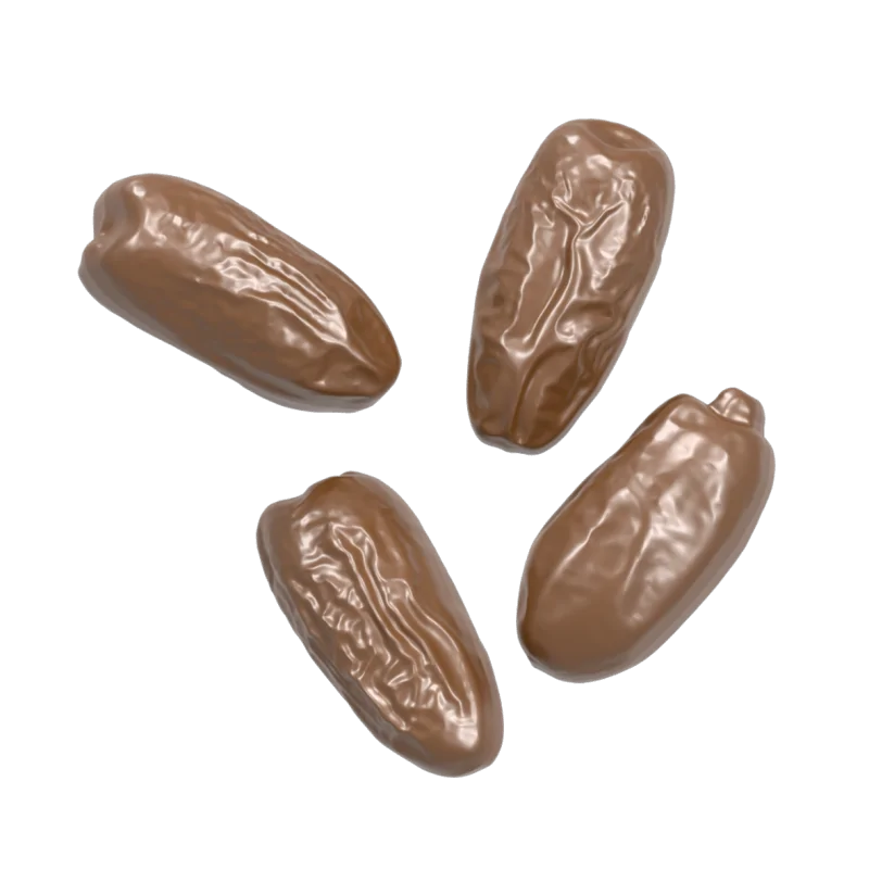 Thermopressed Polycarbonate Chocolate Mold - Dates - 8 cavity - 50 mm x 22 mm x h 26 mm - 10gr