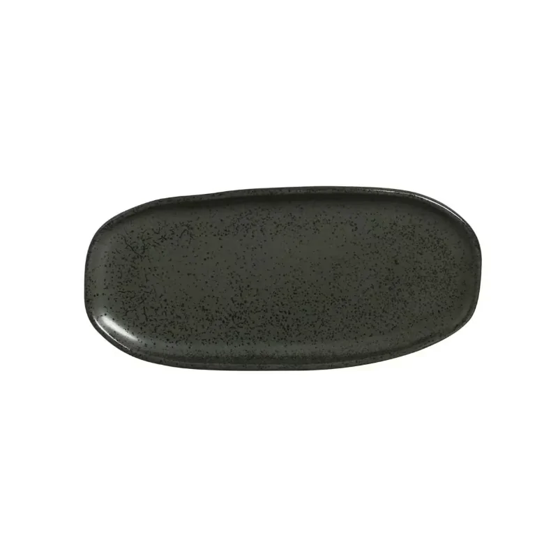 Stoneware Greenery Organic Shallow Oval Platter - Diam. 9.06 x 4.33" - Pack of 12