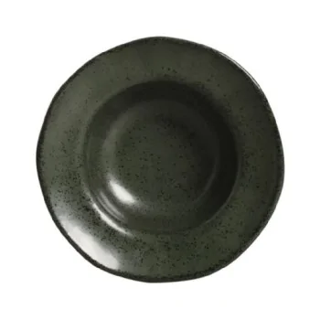 Stoneware Greenery Deep Rim Plate - Diam. 7.48 x 2.17" - Pack of 12