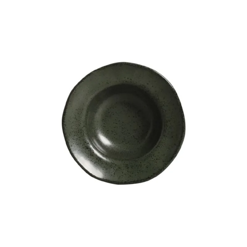 Stoneware Greenery Deep Rim Plate - Diam. 7.48 x 2.17" - Pack of 12