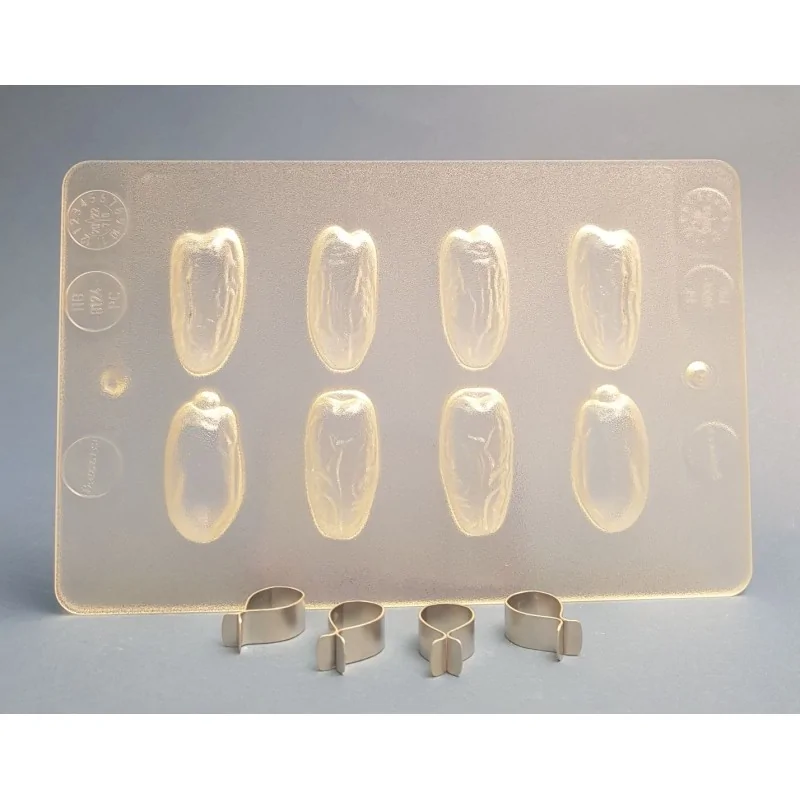 Thermopressed Polycarbonate Chocolate Mold - Dates - 8 cavity - 50 mm x 22 mm x h 26 mm - 10gr