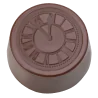 Thermoformed Polycarbonate Praline Chocolate Clock Mold - 28 cavity - 29 mm x 29 mm x h 14.8 mm - 10gr