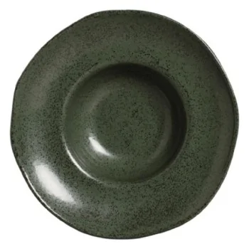 Stoneware Greenery Deep Rim Plate - Diam. 11.02 x 2.56" - Pack of 12