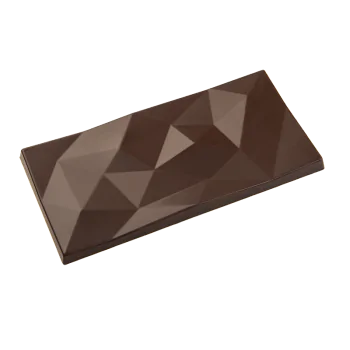 Thermoformed Polycarbonate Chocolate Tablet Mold - Brilliant - 3 cavity - 157 mm x 77.5 mm x h 9.1 mm - 100gr