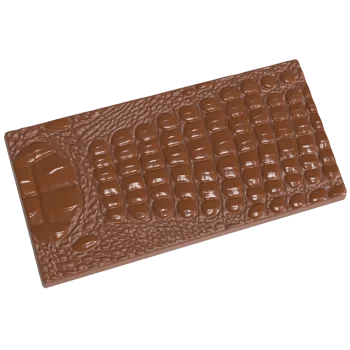 Thermoformed Polycarbonate Chocolate Tablet Mold - Crocodile - 3 cavity - 140 mm x 70 mm x h 8.4 mm - 80gr