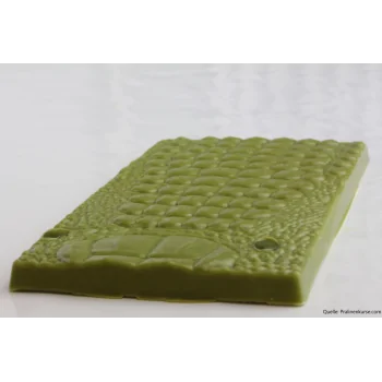 Thermoformed Polycarbonate Chocolate Tablet Mold - Crocodile - 3 cavity - 140 mm x 70 mm x h 8.4 mm - 80gr