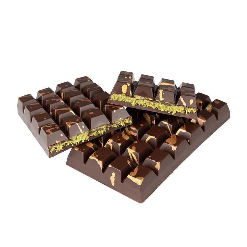 Thermoformed Polycarbonate Dubai Chocolate Tablet Mold - 3 cavity - 161 mm x 84 mm x h 18.5 mm -235gr Thermoformed Polycarbonate Dubai Chocolate Tablet Mold - 3 cavity - 161 mm x 84 mm x h 18.5 mm -235gr