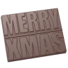 Thermoformed Polycarbonate Chocolate Tablet Mold - Merry Xmas - 4 cavity - 85 mm x 67.7 mm x h 7.8 mm -50gr