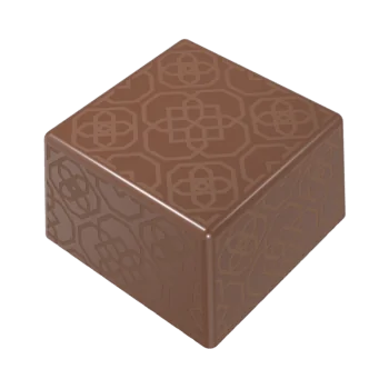 Thermoformed Polycarbonate Square Praline Chocolate Mold - Orient - 28 cavity - 25 mm x 25 mm x h 15 mm - 10gr