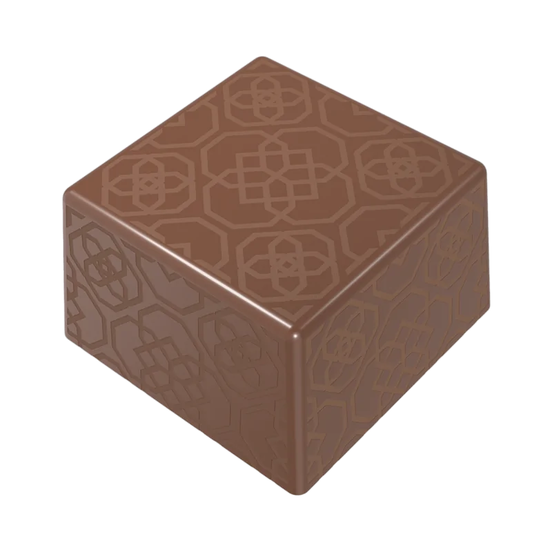 Thermoformed Polycarbonate Square Praline Chocolate Mold - Orient - 28 cavity - 25 mm x 25 mm x h 15 mm - 10gr