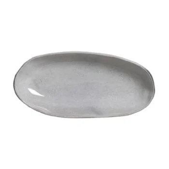 Stoneware Dust Organic Deep Oval Platter Large - Diam. 12.6 x 6.3" - Pack of 12