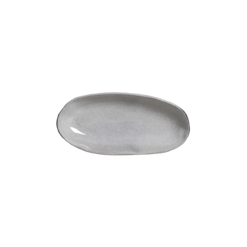 Stoneware Dust Organic Deep Oval Platter Large - Diam. 12.6 x 6.3" - Pack of 12