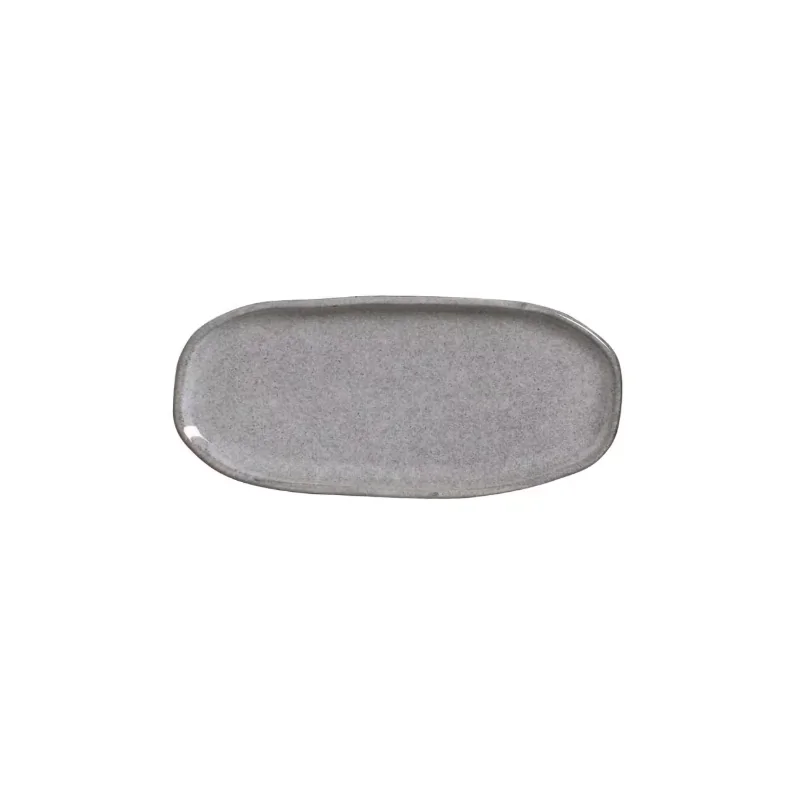 Stoneware Dust Organic Shallow Oval Platter - Diam. 9.06 x 4.33" - Pack of 12 Stoneware Dust Organic Shallow Oval Platter - Diam. 9.06 x 4.33" - Pack of 12