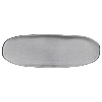 Stoneware Dust Organic Shallow Oval Platter Large - Diam. 14.17 x 5.12" - Pack of 12