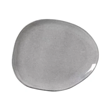 Stoneware Dust Organic Oval Dinner Plate - Diam. 12.2" - Pack of 12