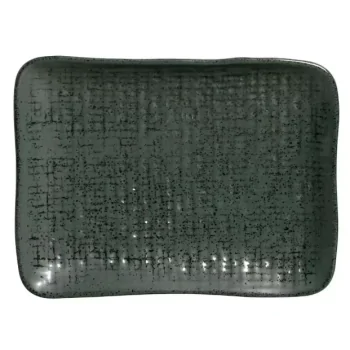 Stoneware Greenery Rectangular Platter Juta - Diam. 7.08 x 5.51" - Pack of 12