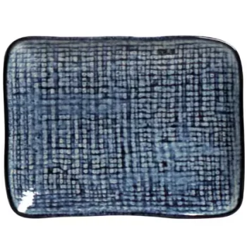 Stoneware Denim Rectangular Platter Juta - Diam. 7.08 x 5.51" - Pack of 12