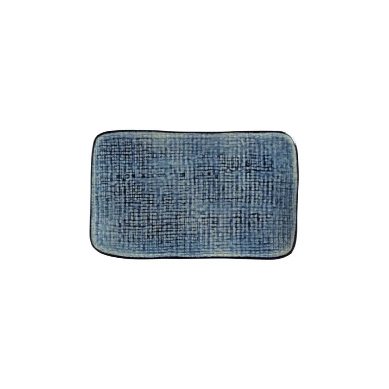 Stoneware Denim Rectangular Platter Medium Juta - Diam. 10.63 x 6.3" - Pack of 12