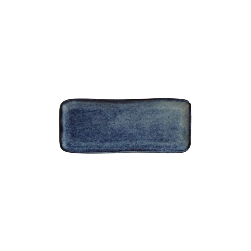 Stoneware Denim Organic Rectangular Platter - Diam. 8.66 x 3.74" - Pack of 12