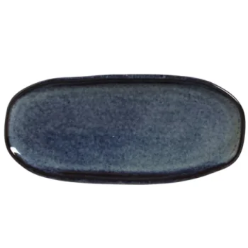 Stoneware Denim Organic Shallow Oval Platter - Diam. 9.06 x 4.33" - Pack of 12