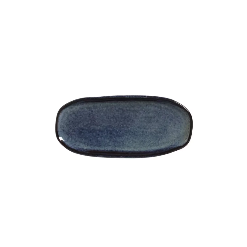 Stoneware Denim Organic Shallow Oval Platter - Diam. 9.06 x 4.33" - Pack of 12