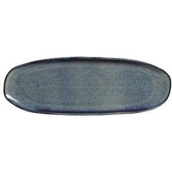 Stoneware Denim Organic Shallow Oval Platter Large - Diam. 14.17 x 5.12" - Pack of 12