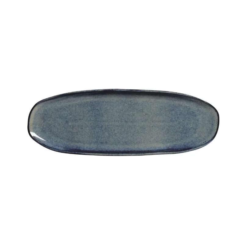 Stoneware Denim Organic Shallow Oval Platter Large - Diam. 14.17 x 5.12" - Pack of 12 Stoneware Denim Organic Shallow Oval Platter Large - Diam. 14.17 x 5.12" - Pack of 12