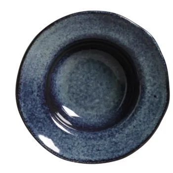 Stoneware Denim Deep Rim Plate - Diam. 7.48 x 2.17" - Pack of 12