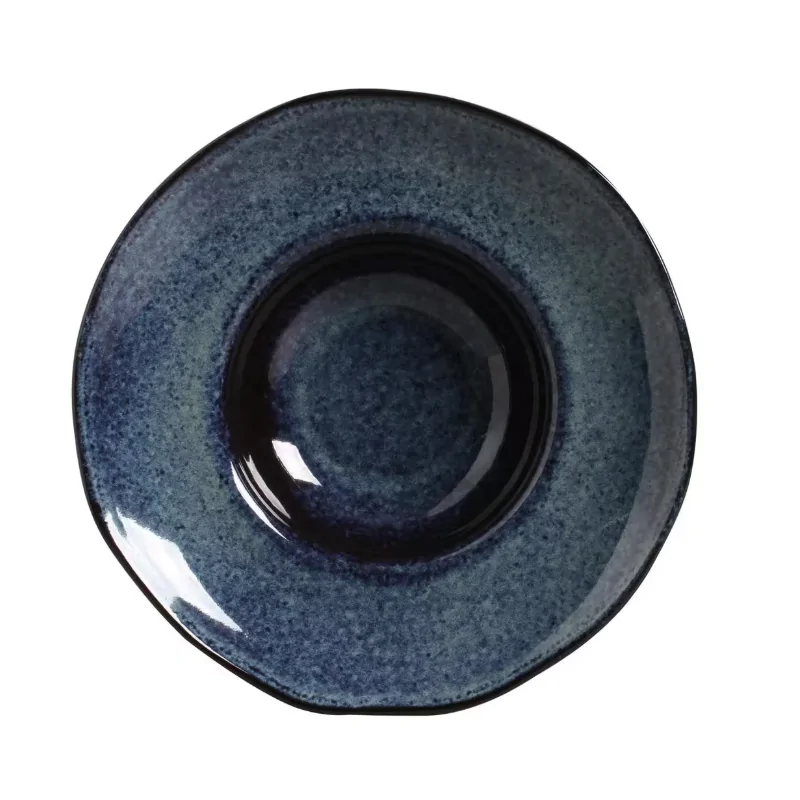 Stoneware Denim Deep Rim Plate - Diam. 11.02 x 2.56" - Pack of 12