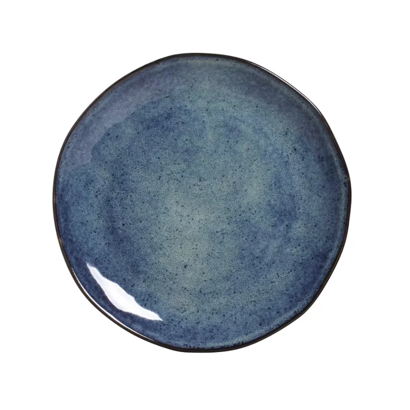 Stoneware Denim Organic Dinner Plate - Diam. 10.43" - Pack of 12