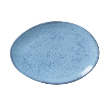 Stoneware Breeze Organic Oval Dessert Plate - Diam. 8.86" - Pack of 12