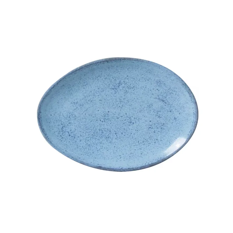 Stoneware Breeze Organic Oval Dessert Plate - Diam. 8.86" - Pack of 12