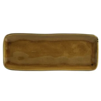 Stoneware Amber Organic Rectangular Platter Medium - Diam. 12.99 x 5.12" - Pack of 12