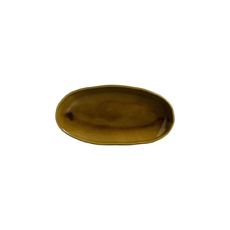 Stoneware Amber Organic Deep Oval Platter Large - Diam. 12.6 x 6.3" - Pack of 12