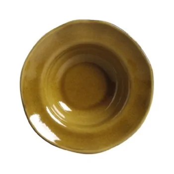 Stoneware Amber Deep Rim Plate - Diam. 11.02 x 2.56" - Pack of 12