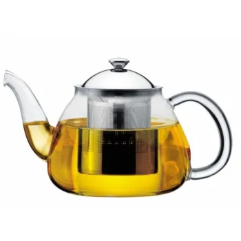 Teapot - Infuser with filter - Borosilicate glass - Stainless steel 18/10 - 600 ml - Set of 12 - Set of 6