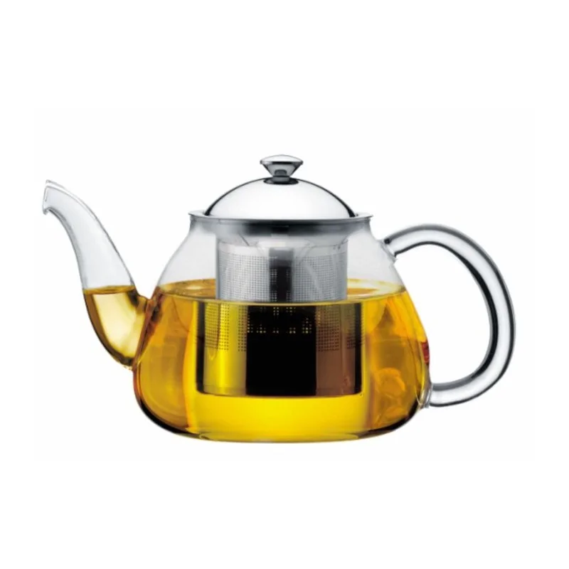 Teapot - Infuser with filter - Borosilicate glass - Stainless steel 18/10 - 600 ml - Set of 12 - Set of 6